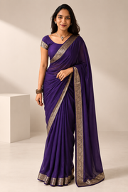 Women's Silk Printed Saree With Unstitched Blouse 5.5Mtr
