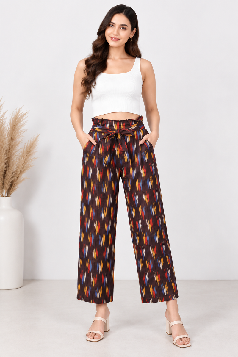 Women's Casual Printed Cotton Trouser Pant (MultiColor)