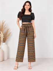 Women's Casual Printed Cotton Trouser Pant (MultiColor)