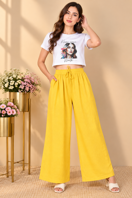 Women's Casual Rayon Solid Ankle Length Palazzo