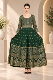 Women's Casual Rayon 3-4th Sleeves Anarkali Kurti