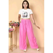 Women's Casual Rayon Solid Ankle Length Palazzo