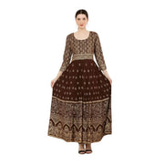 Women's Casual Rayon 3-4th Sleeves Anarkali Kurti