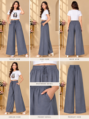 Women's Casual Rayon Solid Ankle Length Palazzo (Copy)