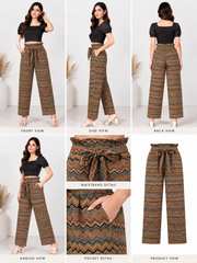 Women's Casual Printed Cotton Trouser Pant (MultiColor)